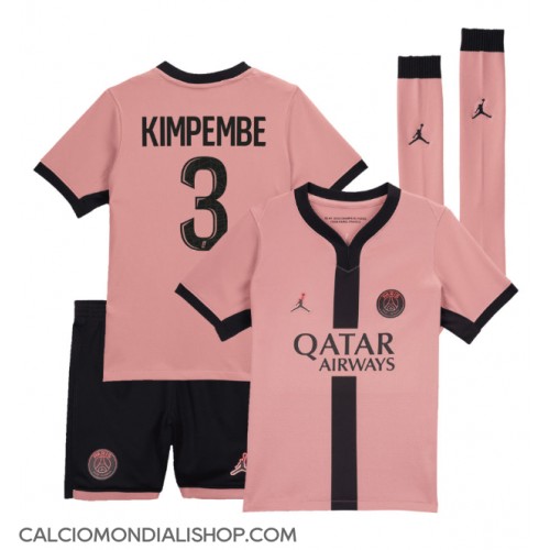 Maglie da calcio Paris Saint-Germain Presnel Kimpembe #3 Terza Maglia Bambino 2024-25 Manica Corta (+ Pantaloni corti)